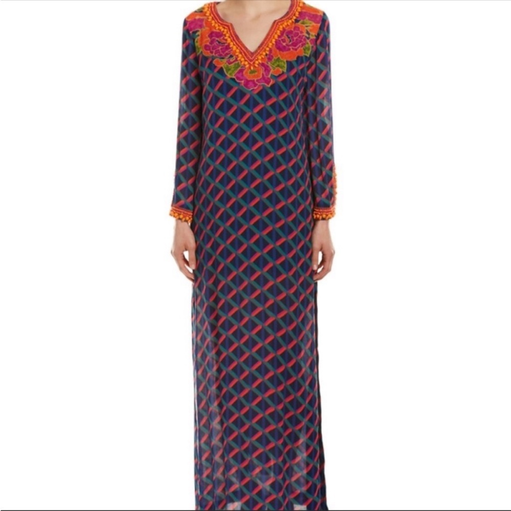 Trina Turk Tylar Embellished Maxi Dress Kaftan.